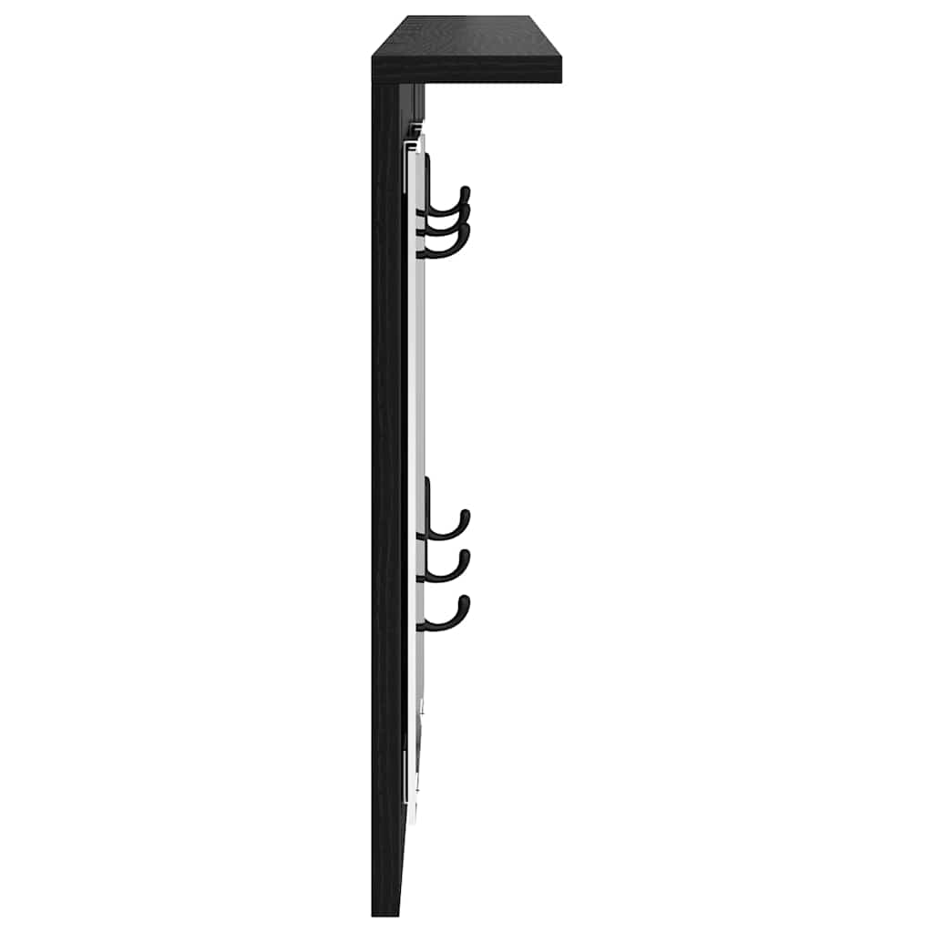 vidaXL Wandmontierter Kleiderständer mit Regal Schwarz Eichen-Optik