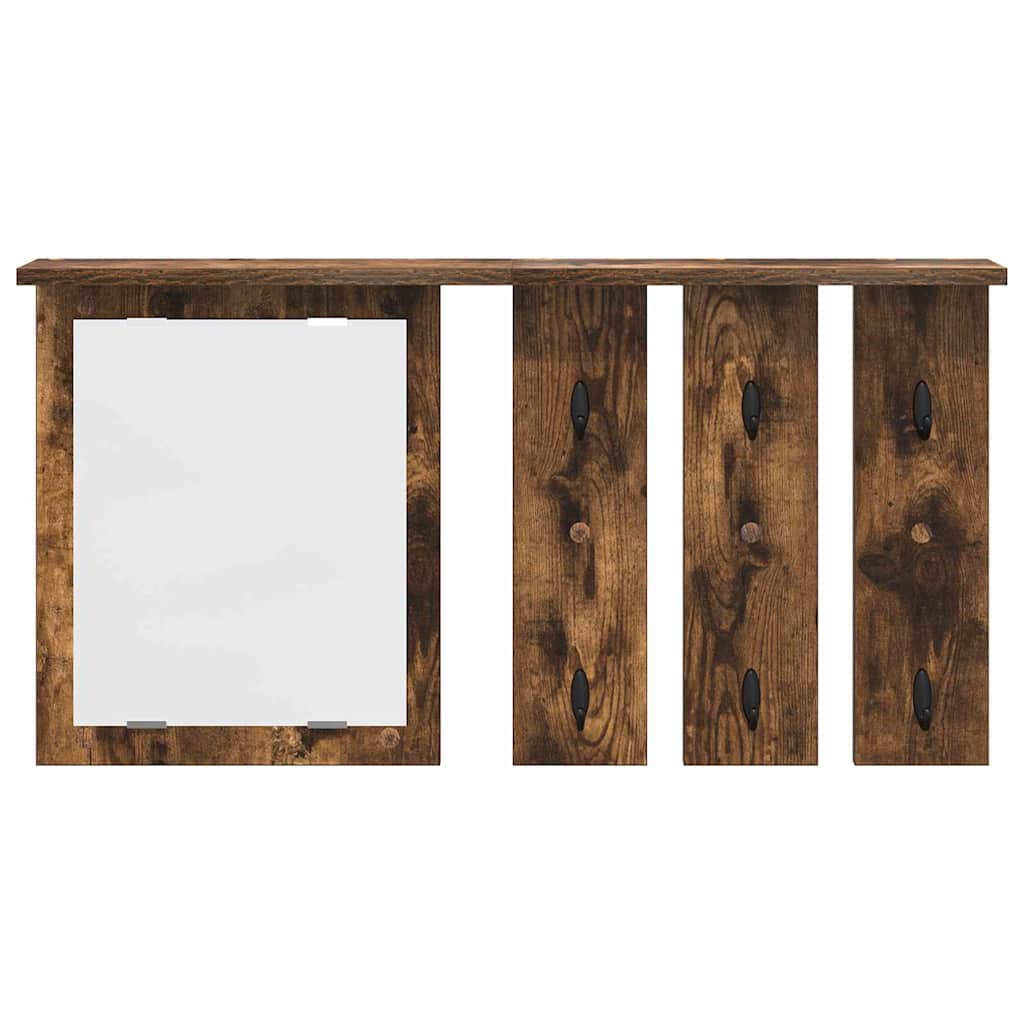 vidaXL Wandmontierter Kleiderständer Räuchereiche 85 x 10 x 45 cm