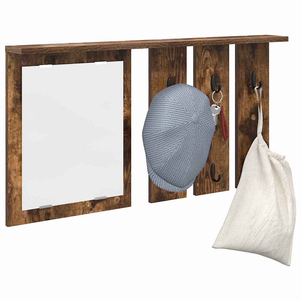 vidaXL Wandmontierter Kleiderständer Räuchereiche 85 x 10 x 45 cm
