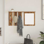 vidaXL Wandmontierter Kleiderständer mit Regal Altholz 85 x 10 x 45 cm