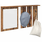 vidaXL Wandmontierter Kleiderständer mit Regal Altholz 85 x 10 x 45 cm