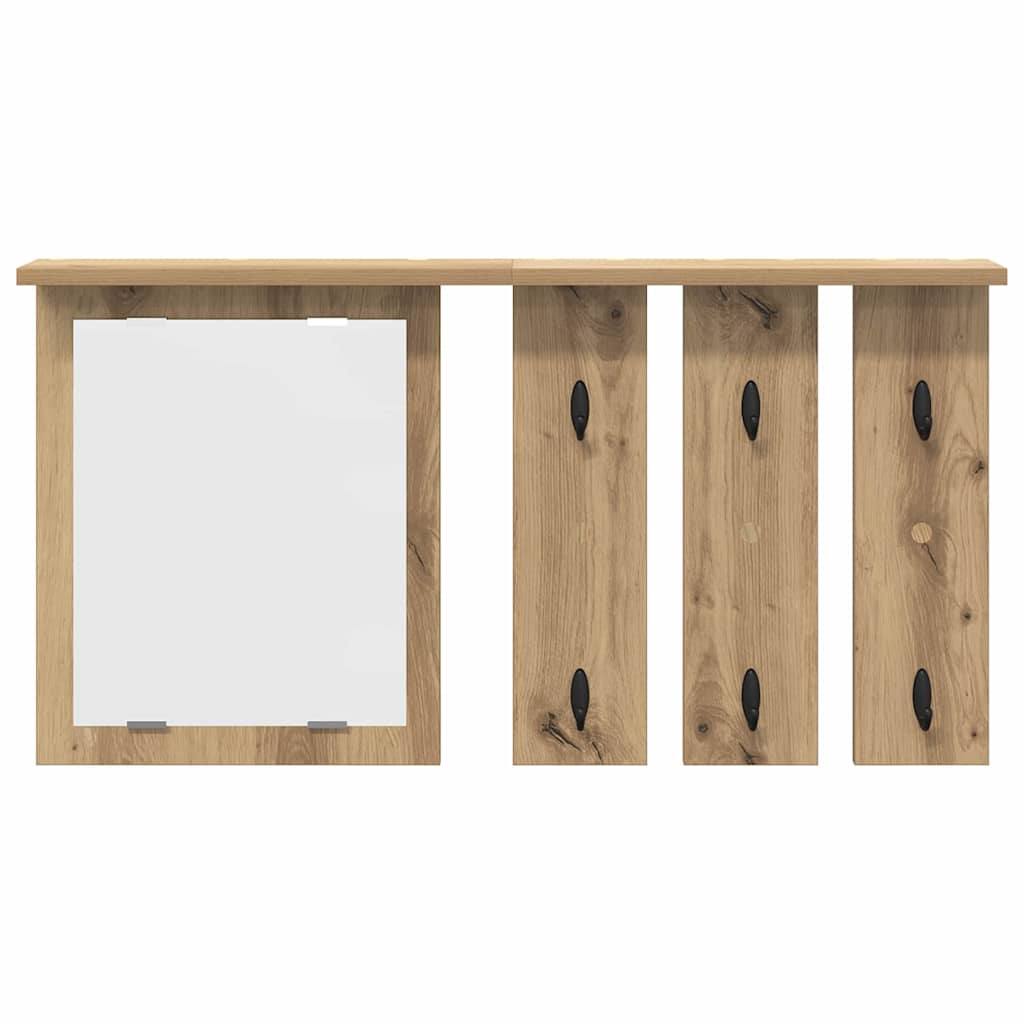 vidaXL Wandmontierter Kleiderständer Artisan-Eiche 85 x 10 x 45 cm