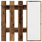 vidaXL Wandmontierter nachttisch mit Spiegel Altholz 100 x 10 x 100 cm