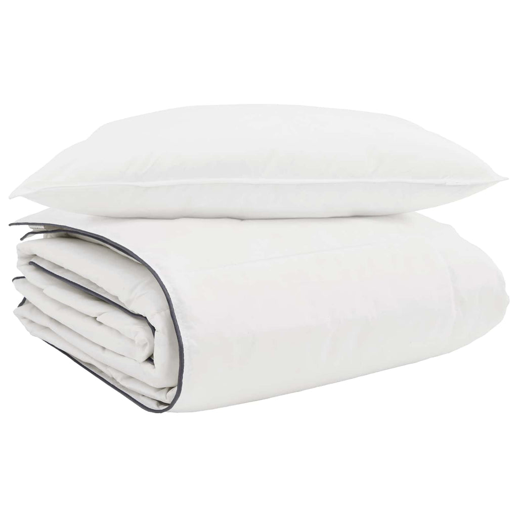 vidaXL Winterbettdecke mit Kissen 2 pcs Weiß Daunenfeder