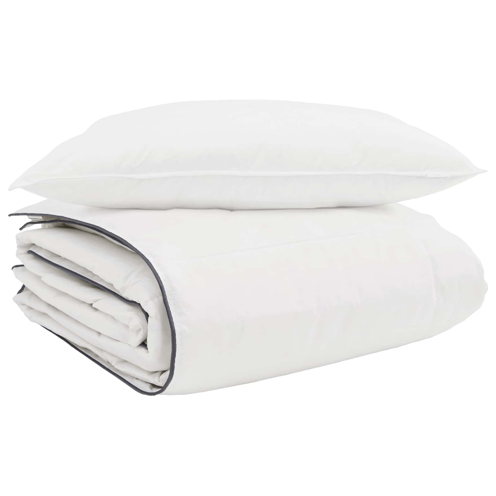 vidaXL Winterbettdecke mit Kissen 2 pcs Weiß Daunenfeder