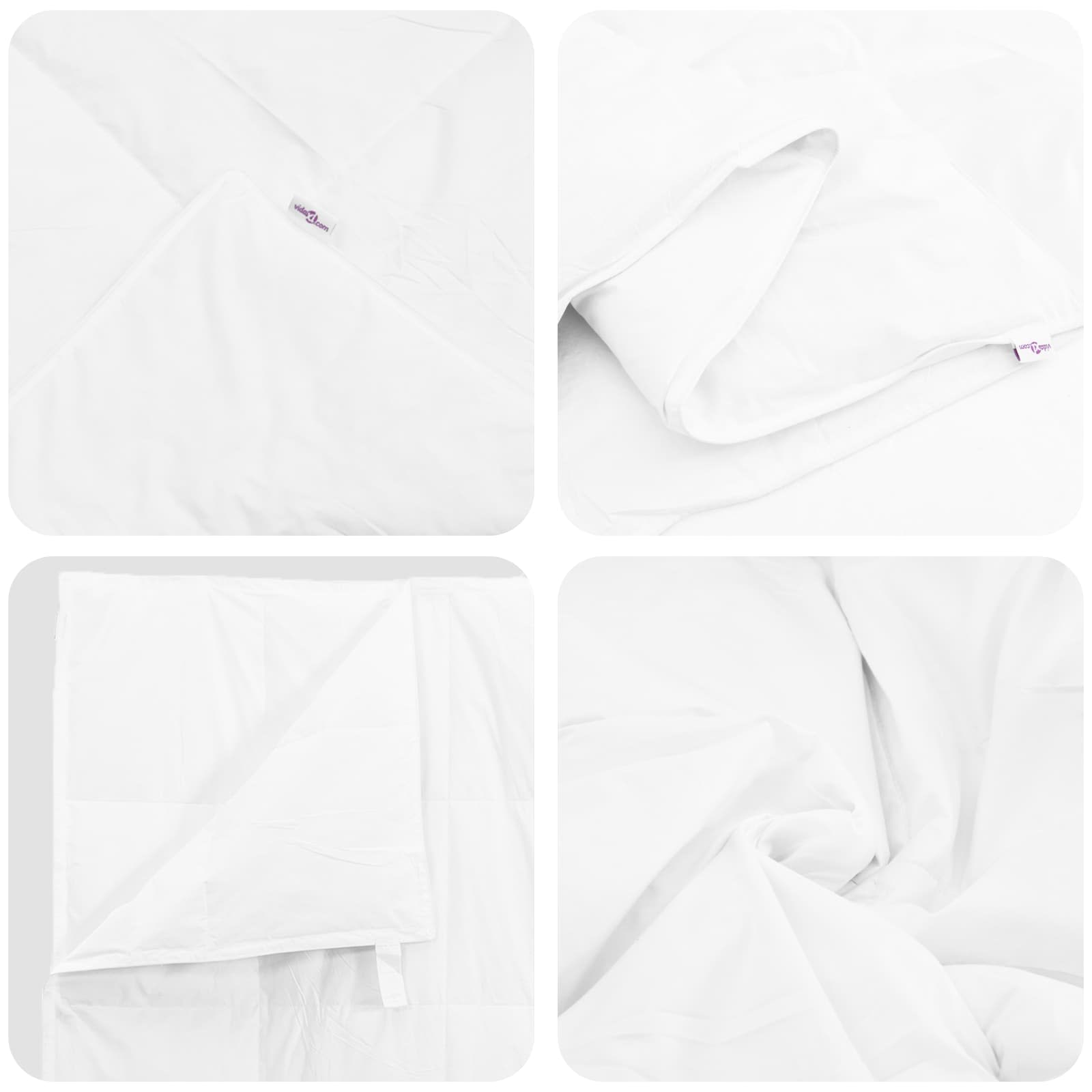 vidaXL Sommerdecke mit Kissen 2 pcs Weiß Daunenfeder