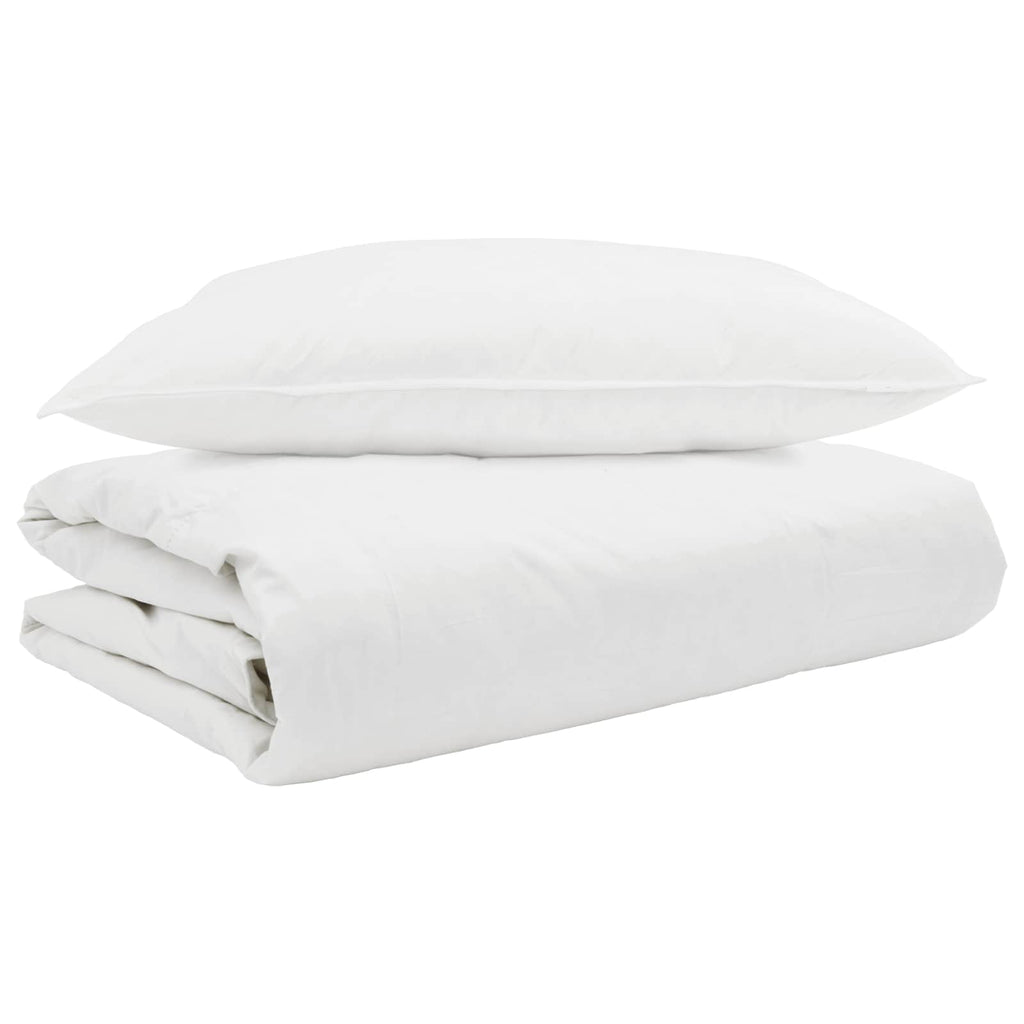 vidaXL Sommerdecke mit Kissen 2 pcs Weiß Daunenfeder