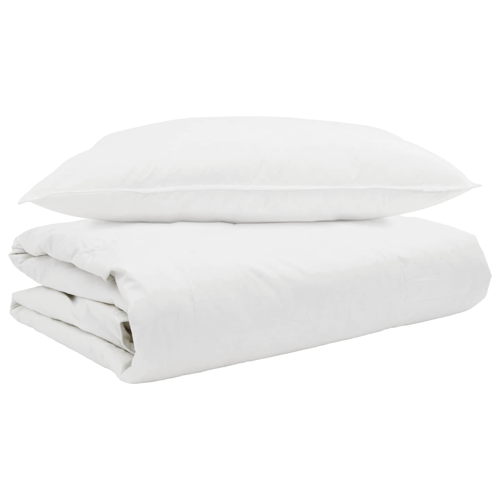 vidaXL Sommerdecke mit Kissen 2 pcs Weiß Daunenfeder