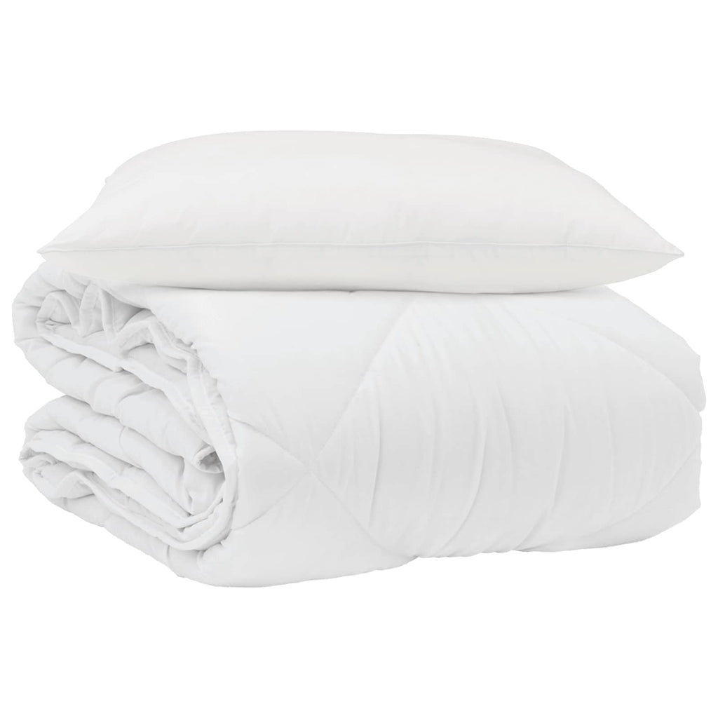 vidaXL Sommerdecke mit Kissen 2 pcs Weiß Mikrofaser