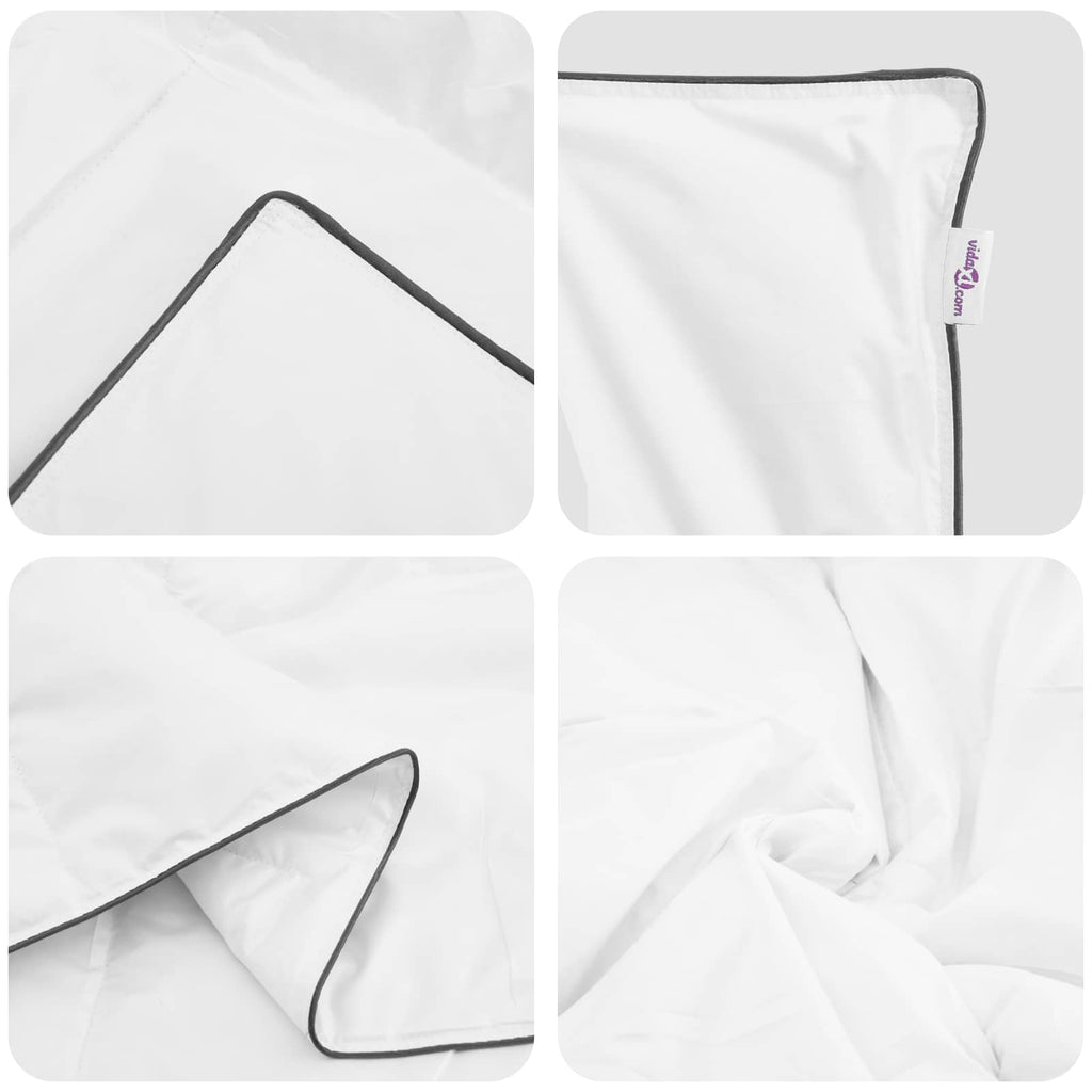 vidaXL Winterbettdecke mit Kissen 3 pcs Weiß Daunenfeder