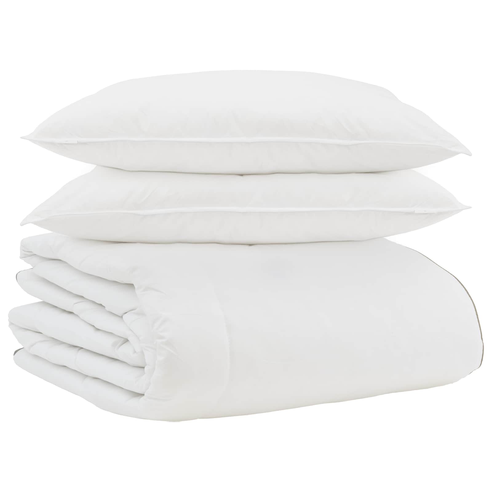 vidaXL Winterbettdecke mit Kissen 3 pcs Weiß Daunenfeder