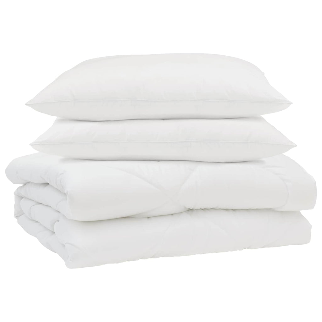 vidaXL Sommerdecke mit Kissen 3 pcs Weiß Mikrofaser