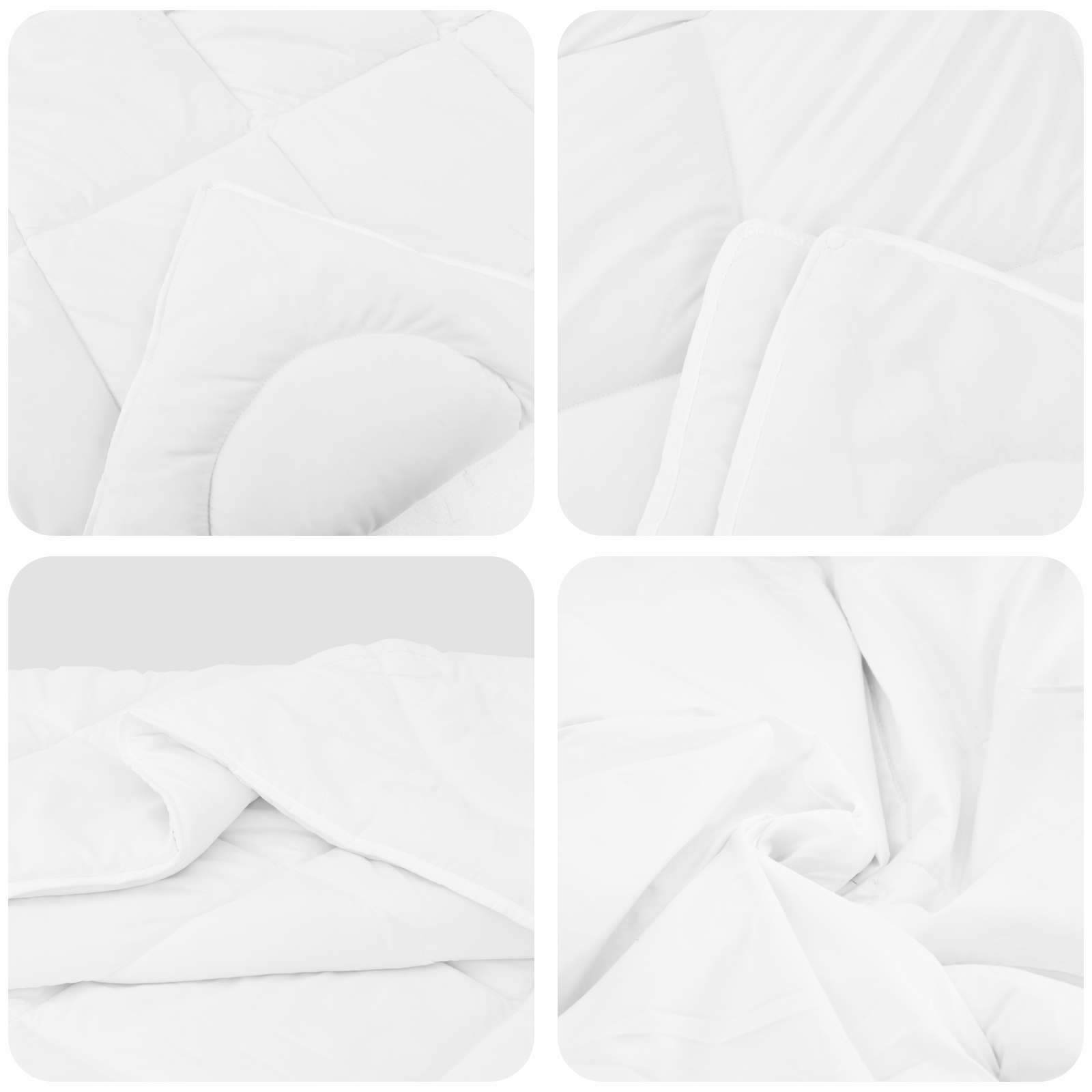 vidaXL Bettdecken Set 3 pcs Weiß Mikrofaser und Daunenfedern
