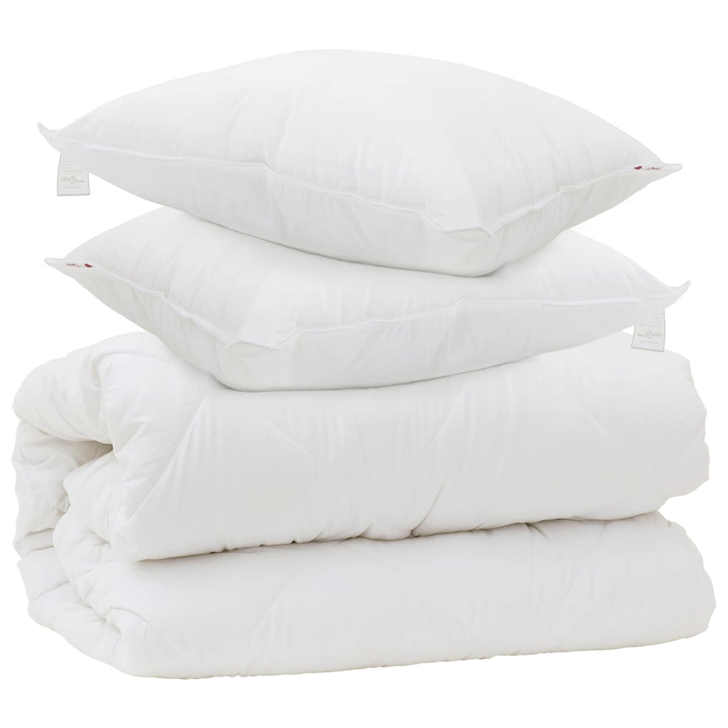 vidaXL Decke mit Kissen mit Kissen 3 pcs Weiß Mikrofaser