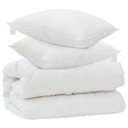 vidaXL Decke mit Kissen mit Kissen 3 pcs Weiß Mikrofaser