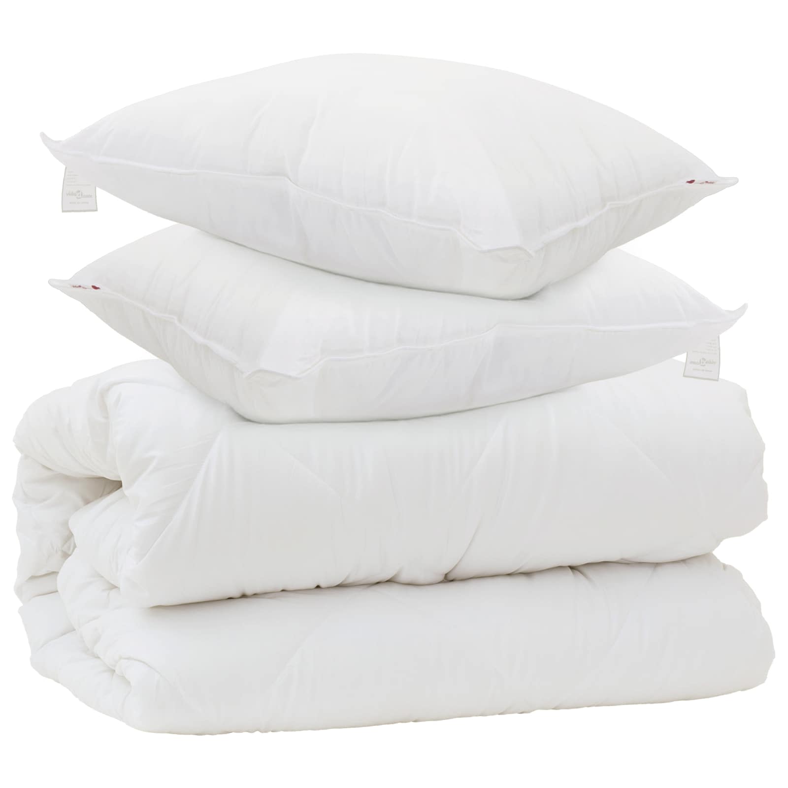 vidaXL Decke mit Kissen mit Kissen 3 pcs Weiß Mikrofaser