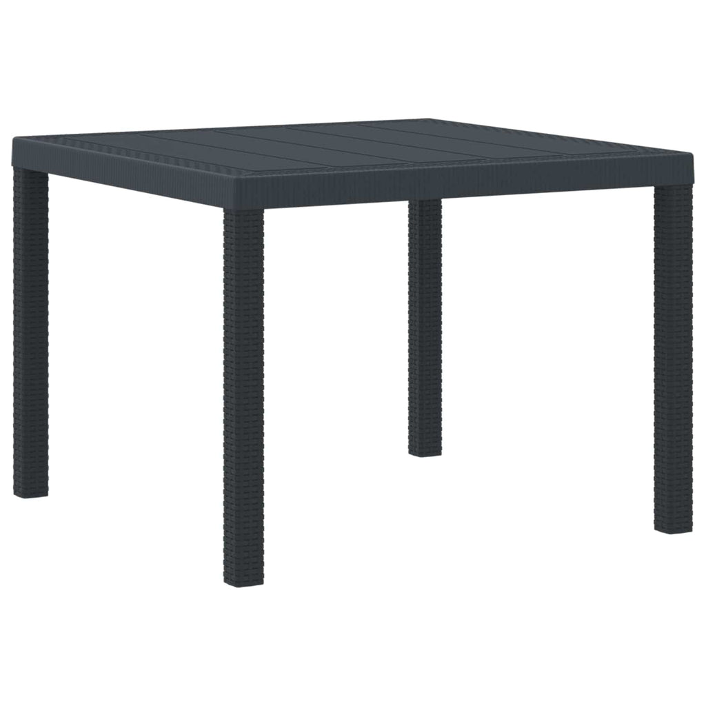 vidaXL Gartentisch Anthrazit 100 x 100 x 73 cm Poly-Rattan