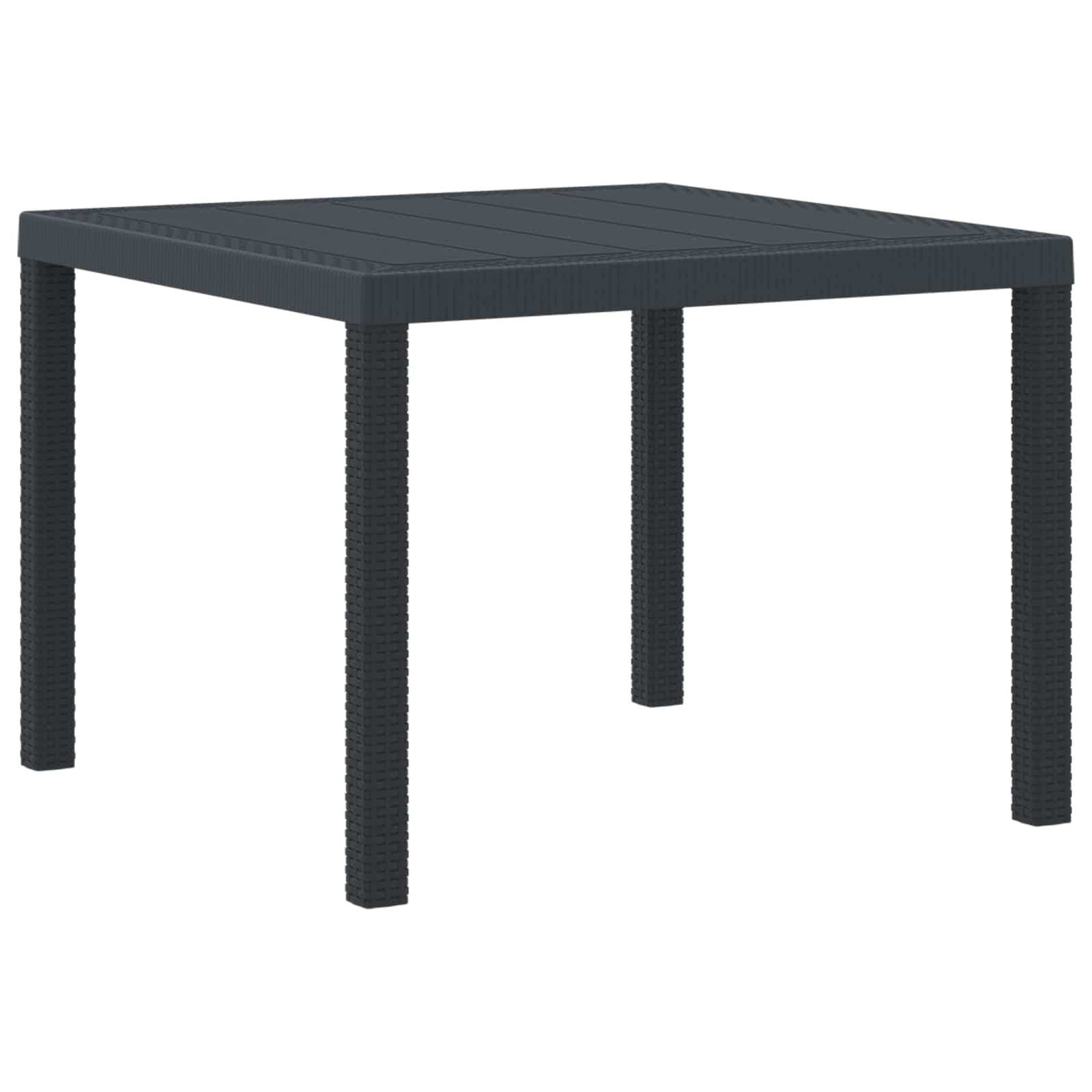 vidaXL Gartentisch Anthrazit 100 x 100 x 73 cm Poly-Rattan
