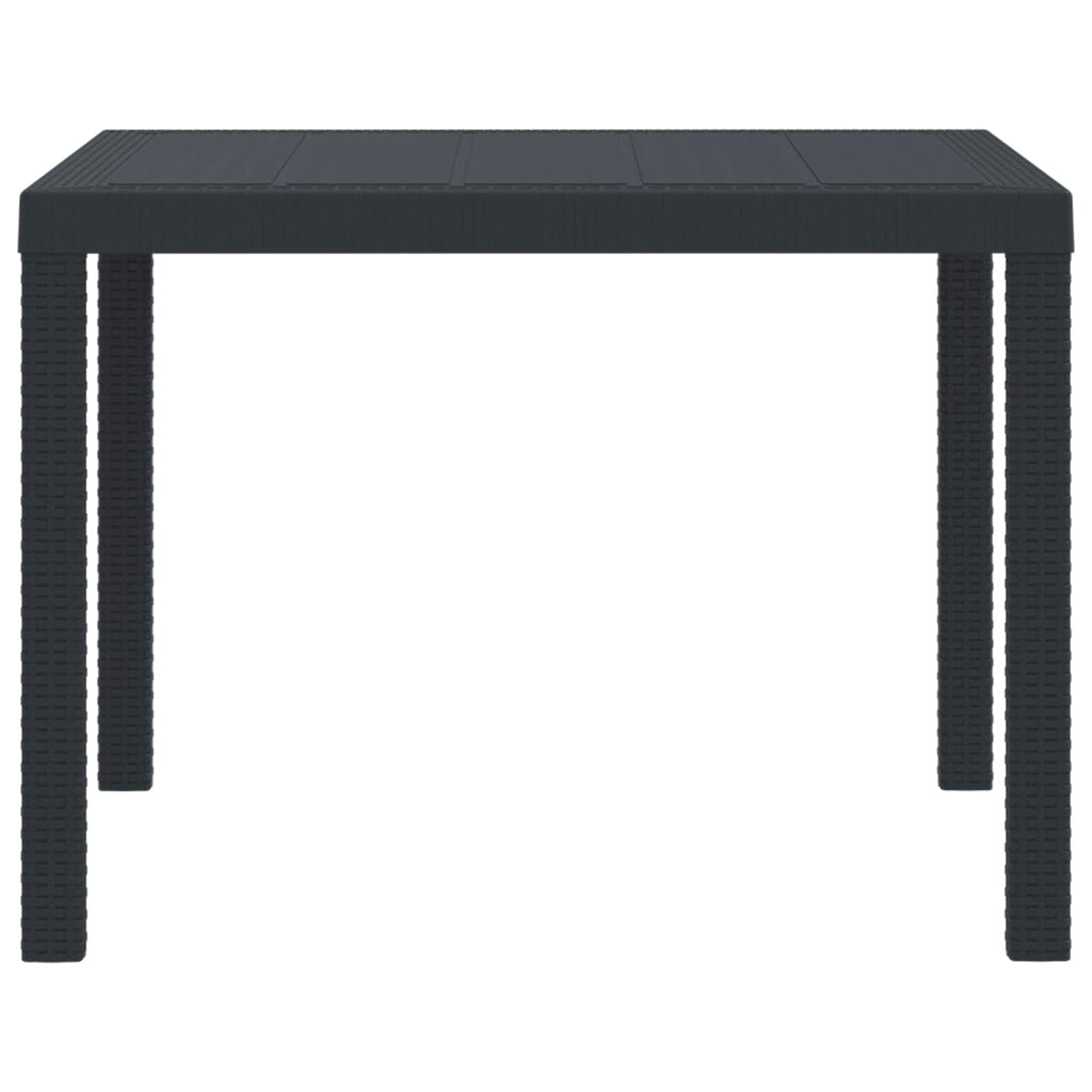 vidaXL Gartentisch Anthrazit 100 x 100 x 73 cm Poly-Rattan