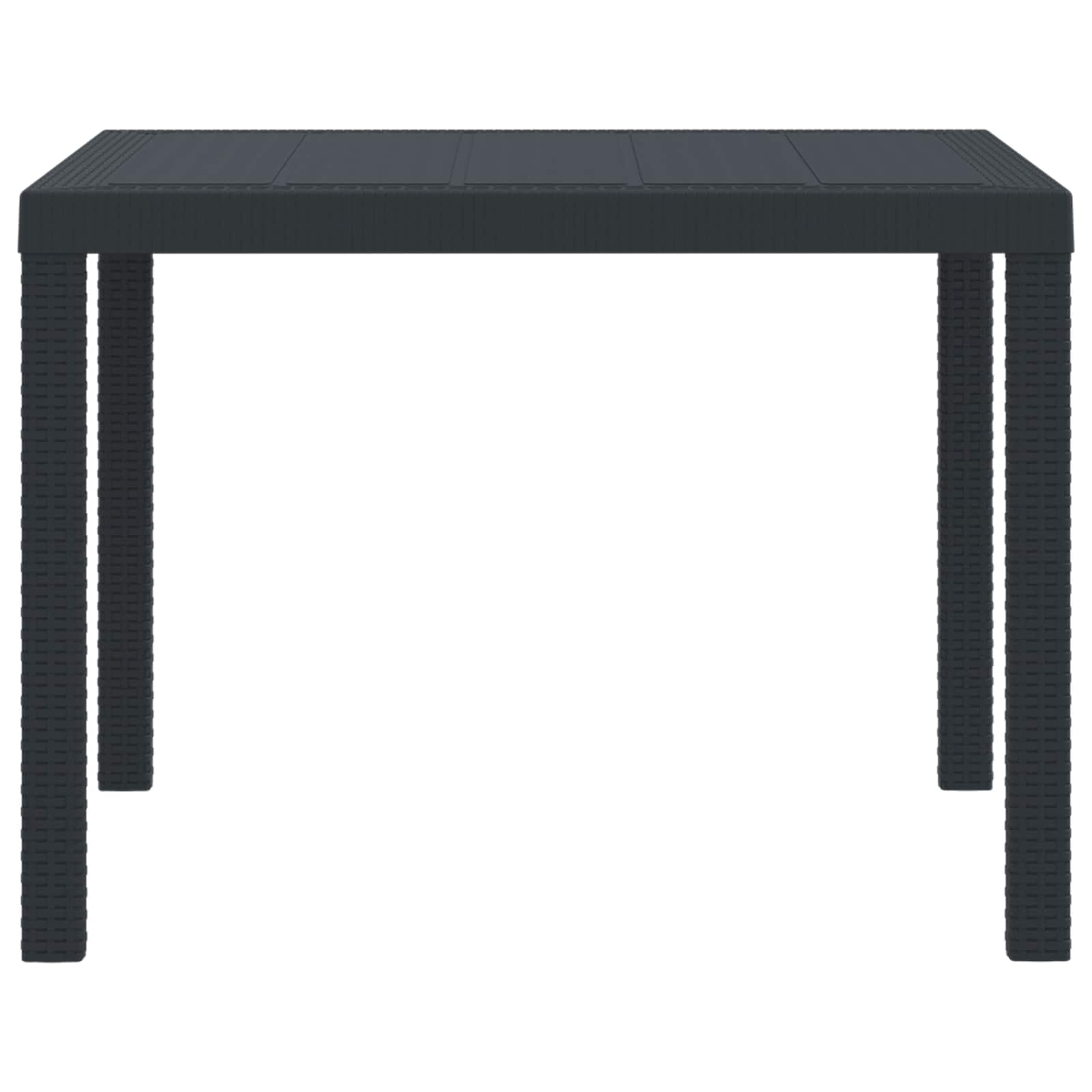 vidaXL Gartentisch Anthrazit 100 x 100 x 73 cm Poly-Rattan