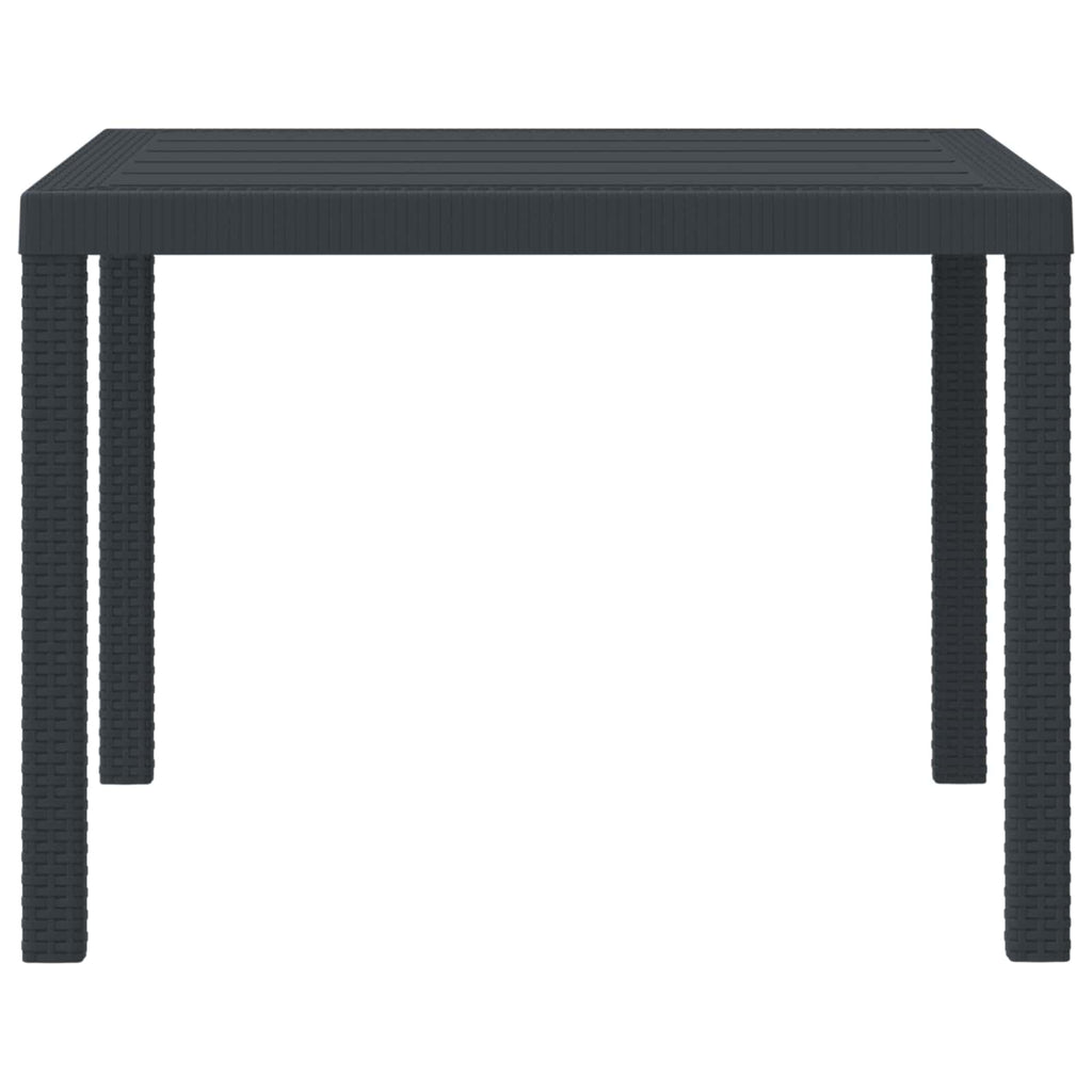 vidaXL Gartentisch Anthrazit 100 x 100 x 73 cm Poly-Rattan