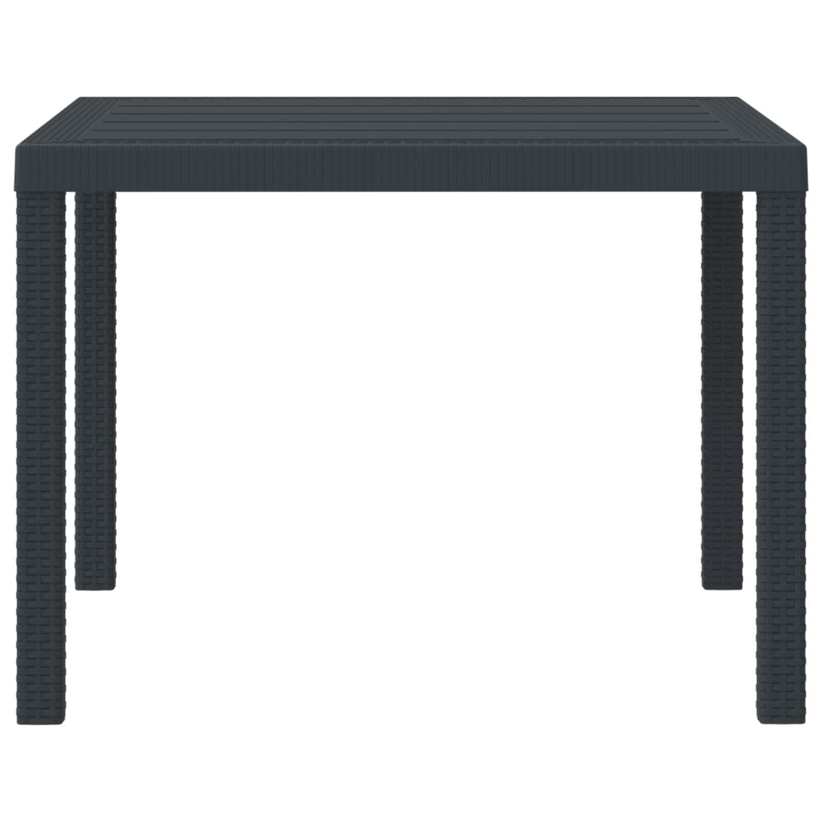vidaXL Gartentisch Anthrazit 100 x 100 x 73 cm Poly-Rattan