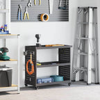 vidaXL Werkzeugwagen Schwarz 75 x 35 x 73 cm Kaltgewalzter Stahl