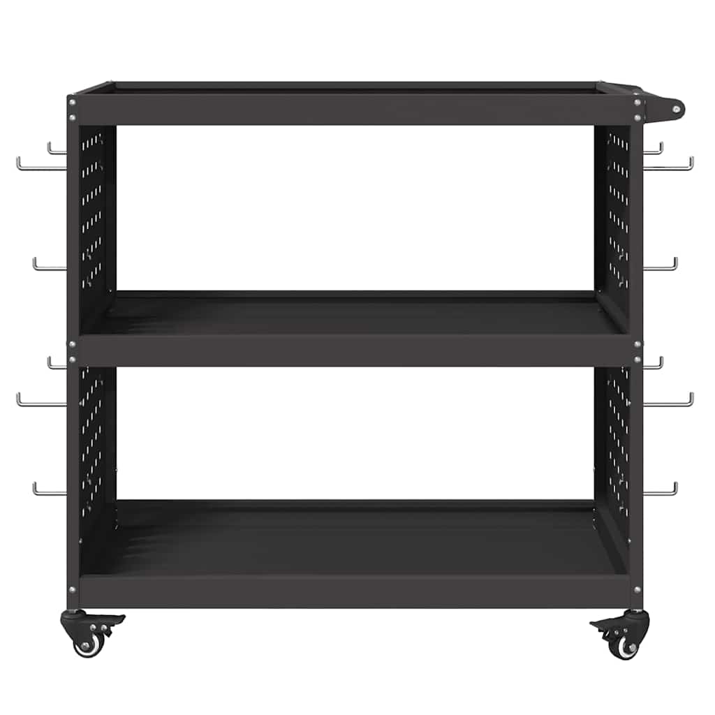 vidaXL Werkzeugwagen Schwarz 75 x 35 x 73 cm Kaltgewalzter Stahl