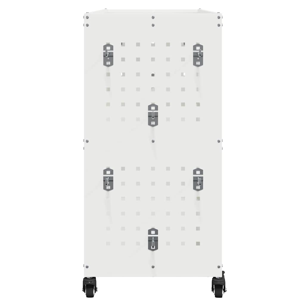 vidaXL Werkzeugwagen Mit Rad Weiß 75 x 35 x 73 cm Kaltgewalzter Stahl