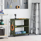 vidaXL Werkzeugwagen Olive Grün 75 x 35 x 73 cm Kaltgewalzter Stahl