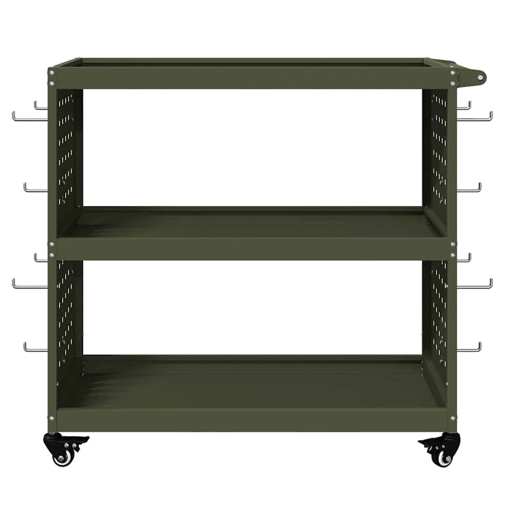 vidaXL Werkzeugwagen Olive Grün 75 x 35 x 73 cm Kaltgewalzter Stahl
