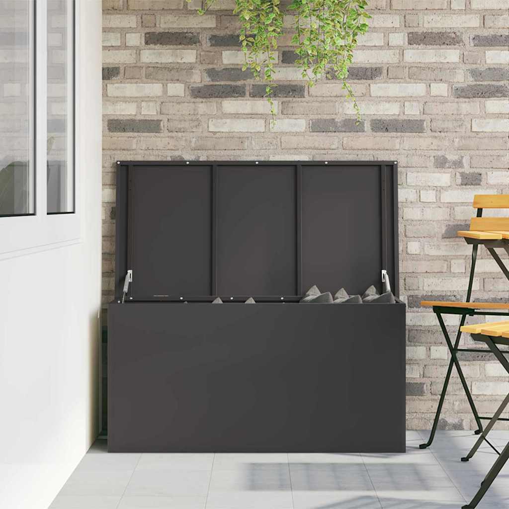 vidaXL Außenlagerbox Schwarz 100 x 50,5 x 50 cm Stahl
