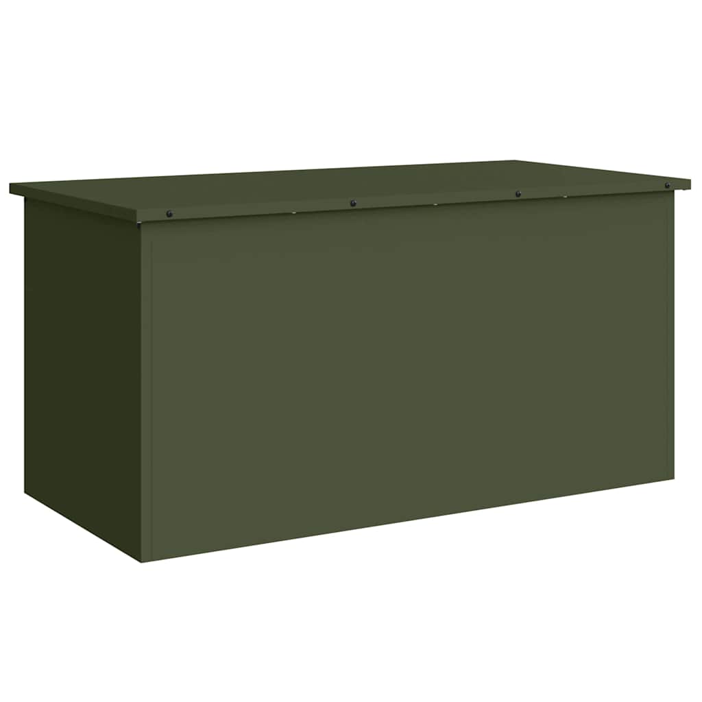 vidaXL Außenlagerbox Olive Grün 100 x 50,5 x 50 cm Stahl