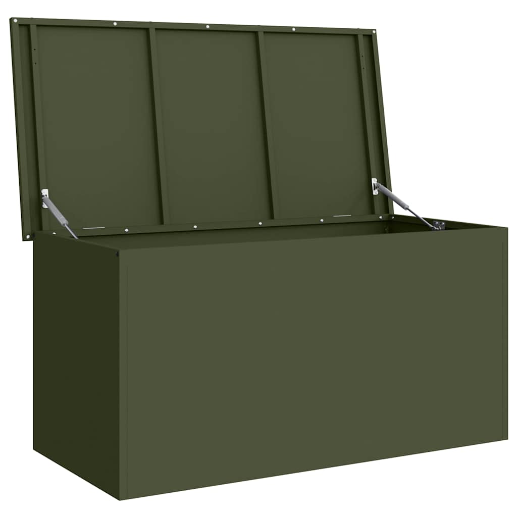 vidaXL Außenlagerbox Olive Grün 100 x 50,5 x 50 cm Stahl