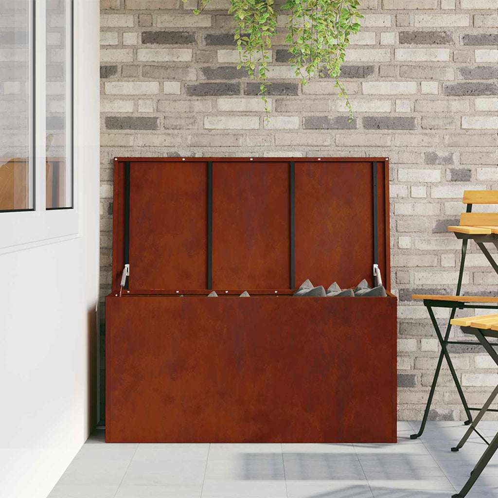 vidaXL Außenlagerbox Rostig 100 x 50,5 x 50 cm Stahl