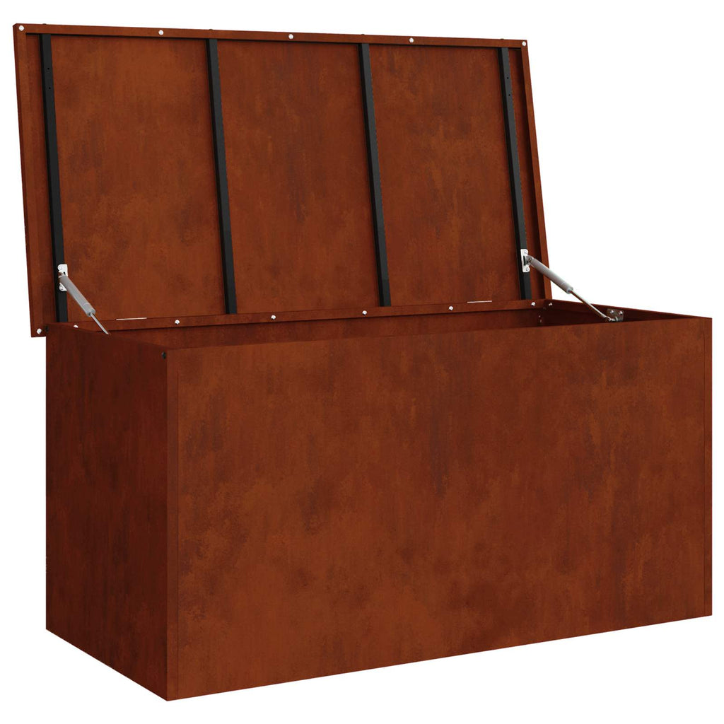 vidaXL Außenlagerbox Rostig 100 x 50,5 x 50 cm Stahl