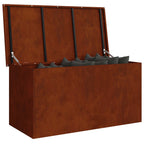 vidaXL Außenlagerbox Rostig 100 x 50,5 x 50 cm Stahl