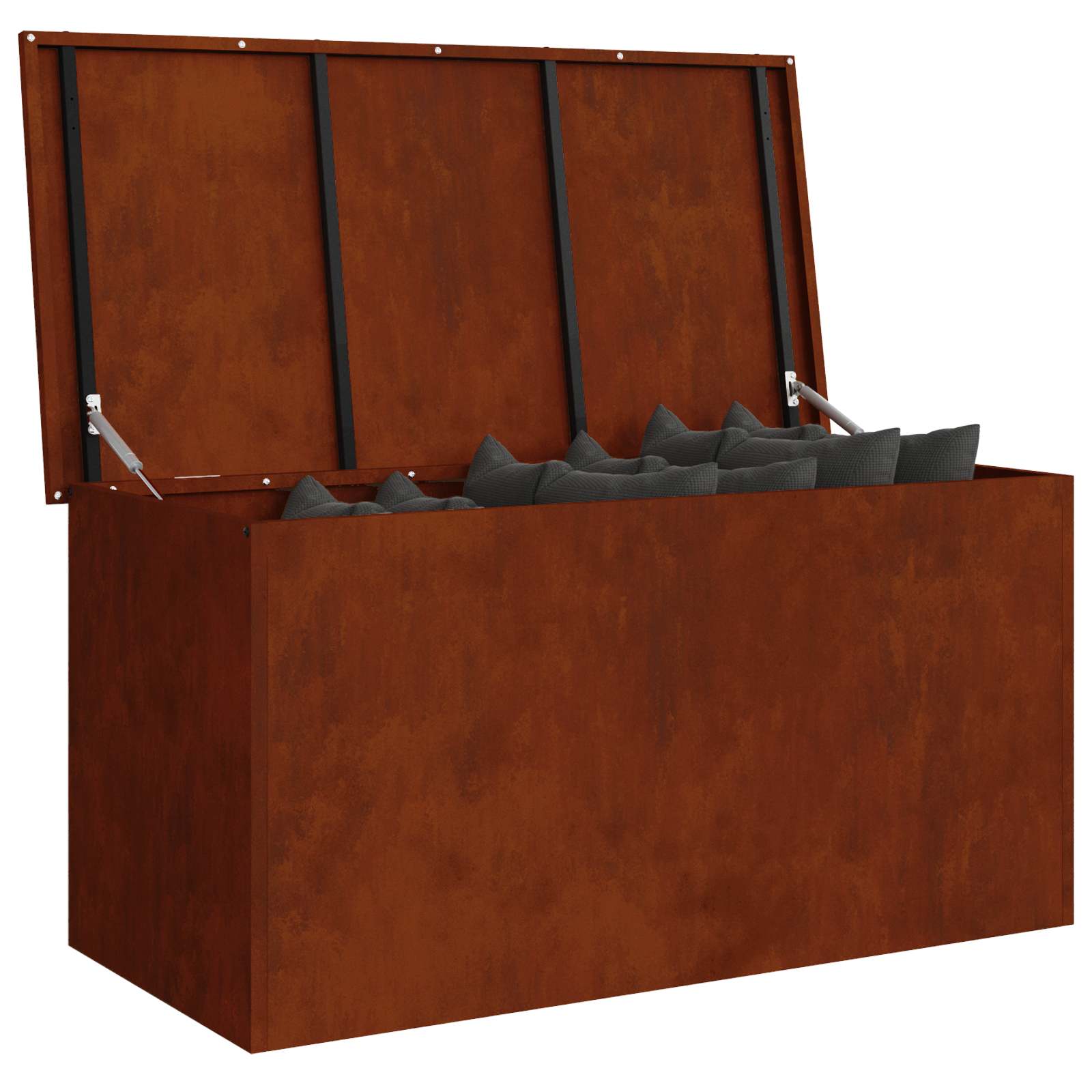 vidaXL Außenlagerbox Rostig 100 x 50,5 x 50 cm Stahl