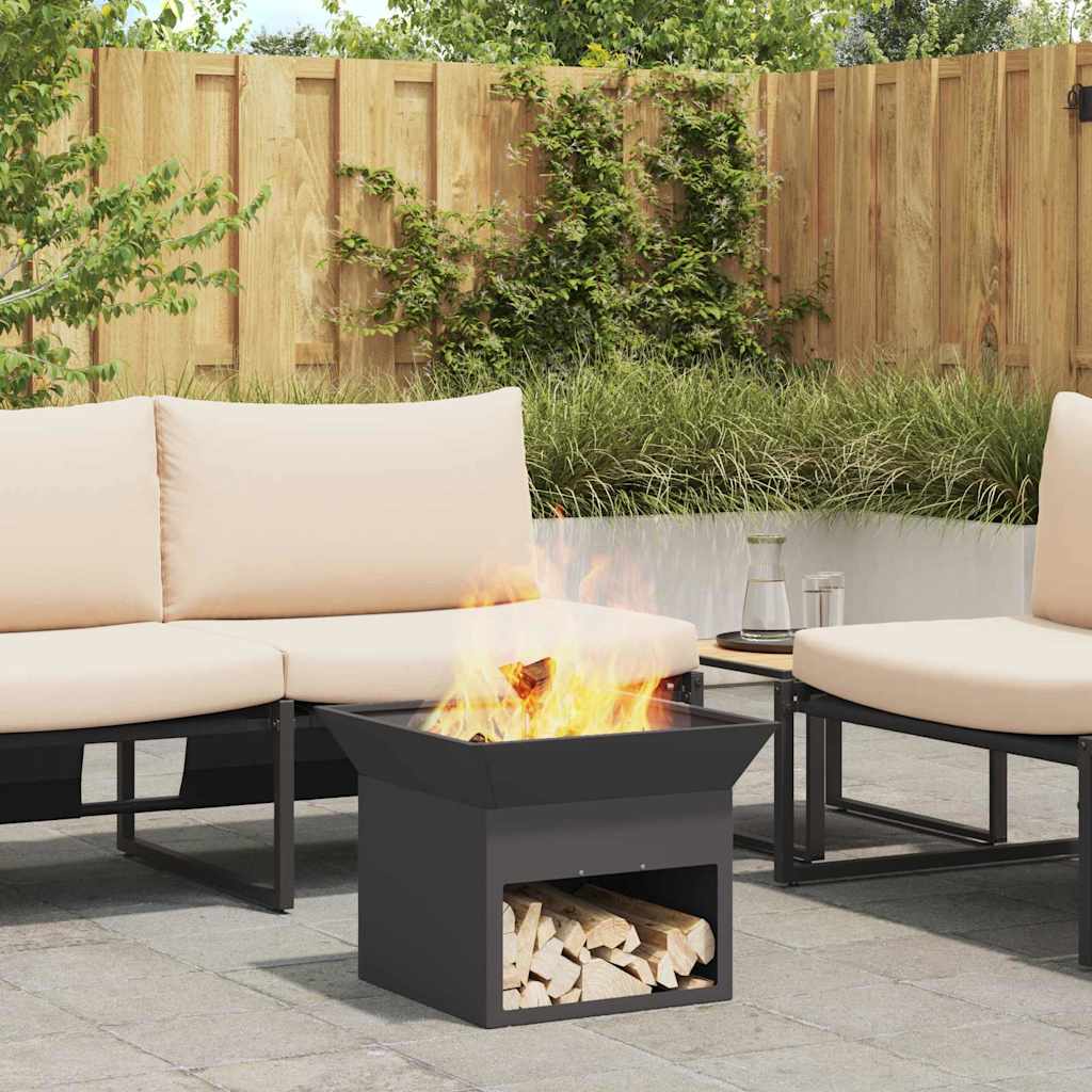 vidaXL Feuerstelle Schwarz 50 x 50 x 40 cm Stahl