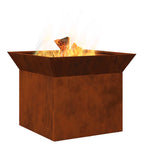 vidaXL Feuerstelle Rostig 50 x 50 x 40 cm Wetterfeststahl