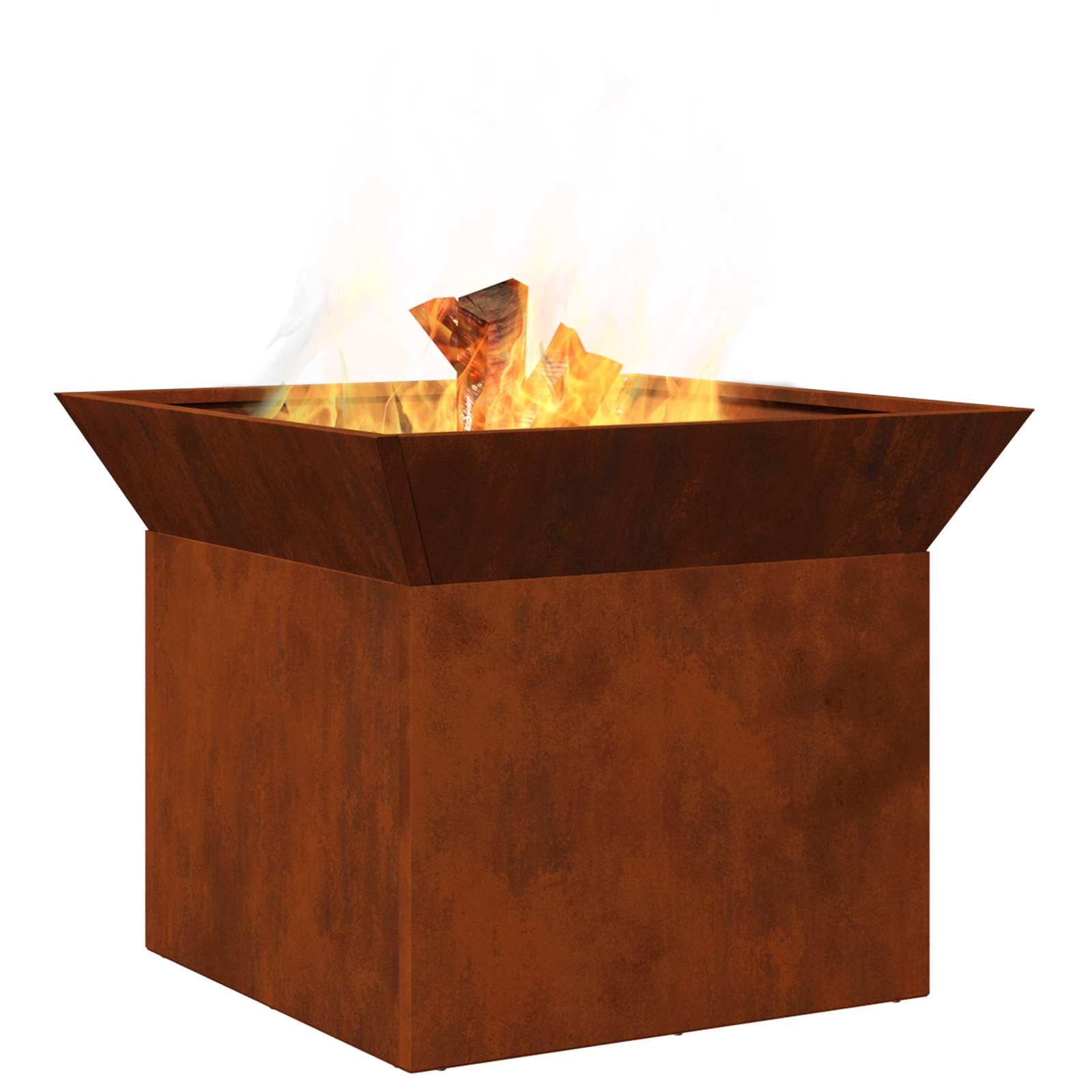 vidaXL Feuerstelle Rostig 50 x 50 x 40 cm Wetterfeststahl