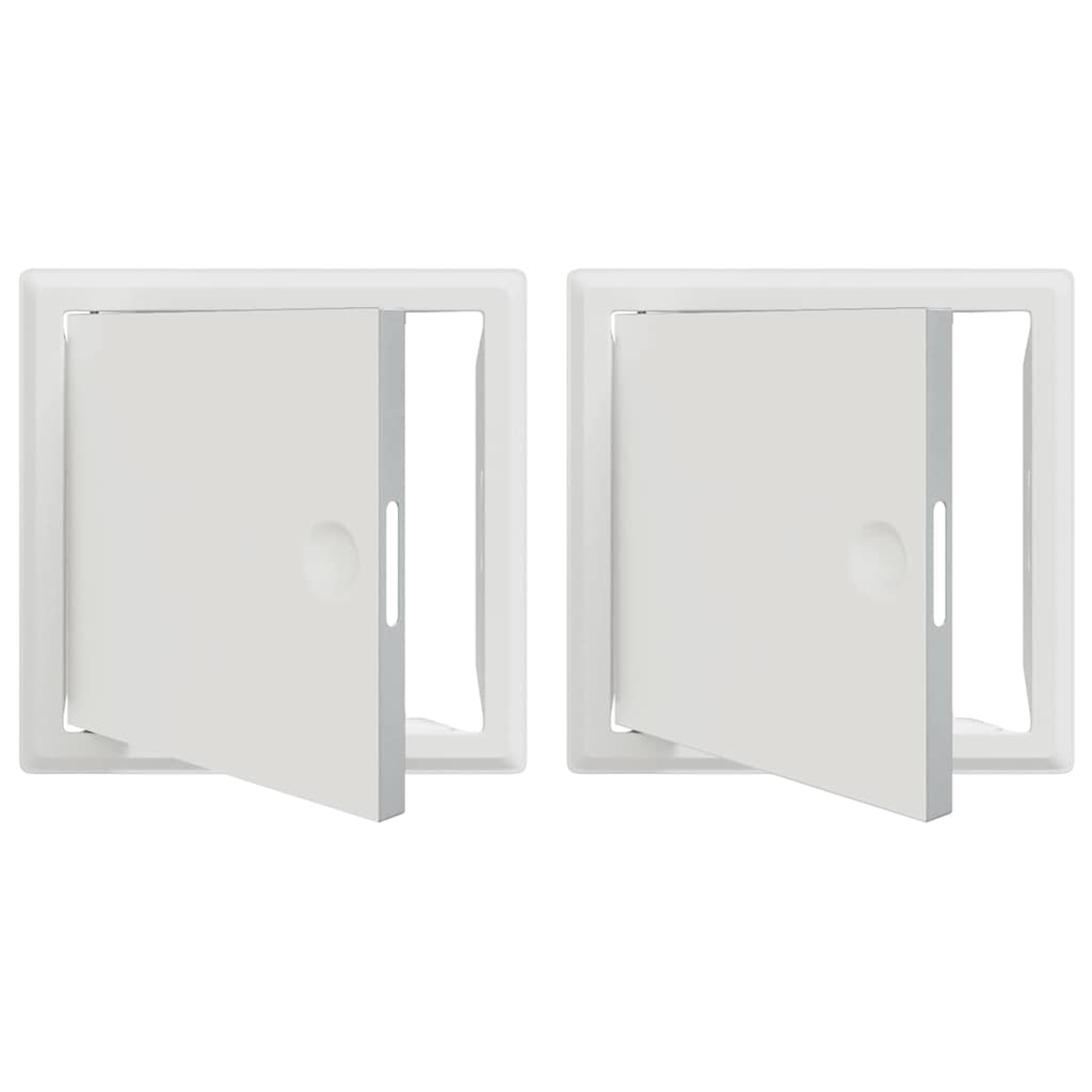 vidaXL Zugangsklappe 2 pcs Weiß 23 x 23 x 3 cm Stahl