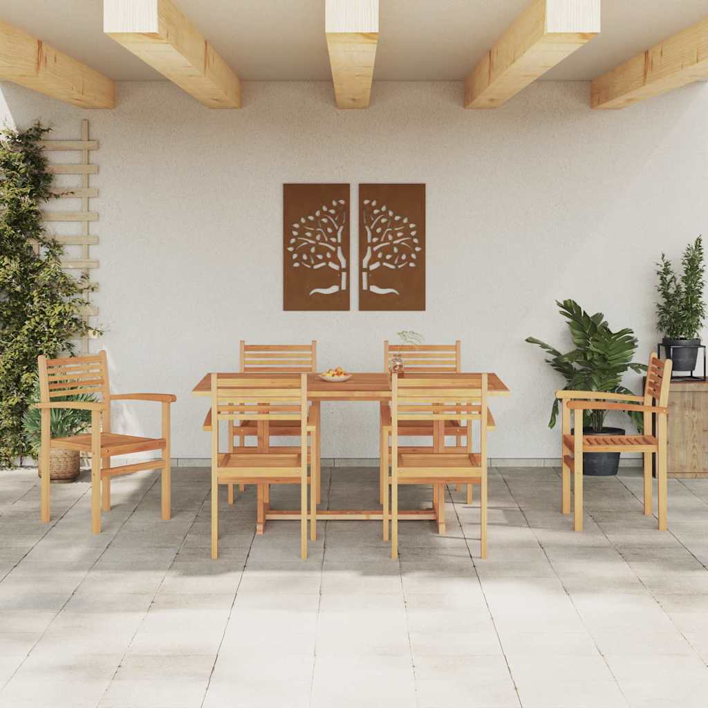 vidaXL Stuhl 6 pcs Braun 56 x 55 x 90,5 cm Massivholz Teak