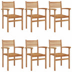 vidaXL Stuhl 6 pcs Braun 56 x 55 x 90,5 cm Massivholz Teak