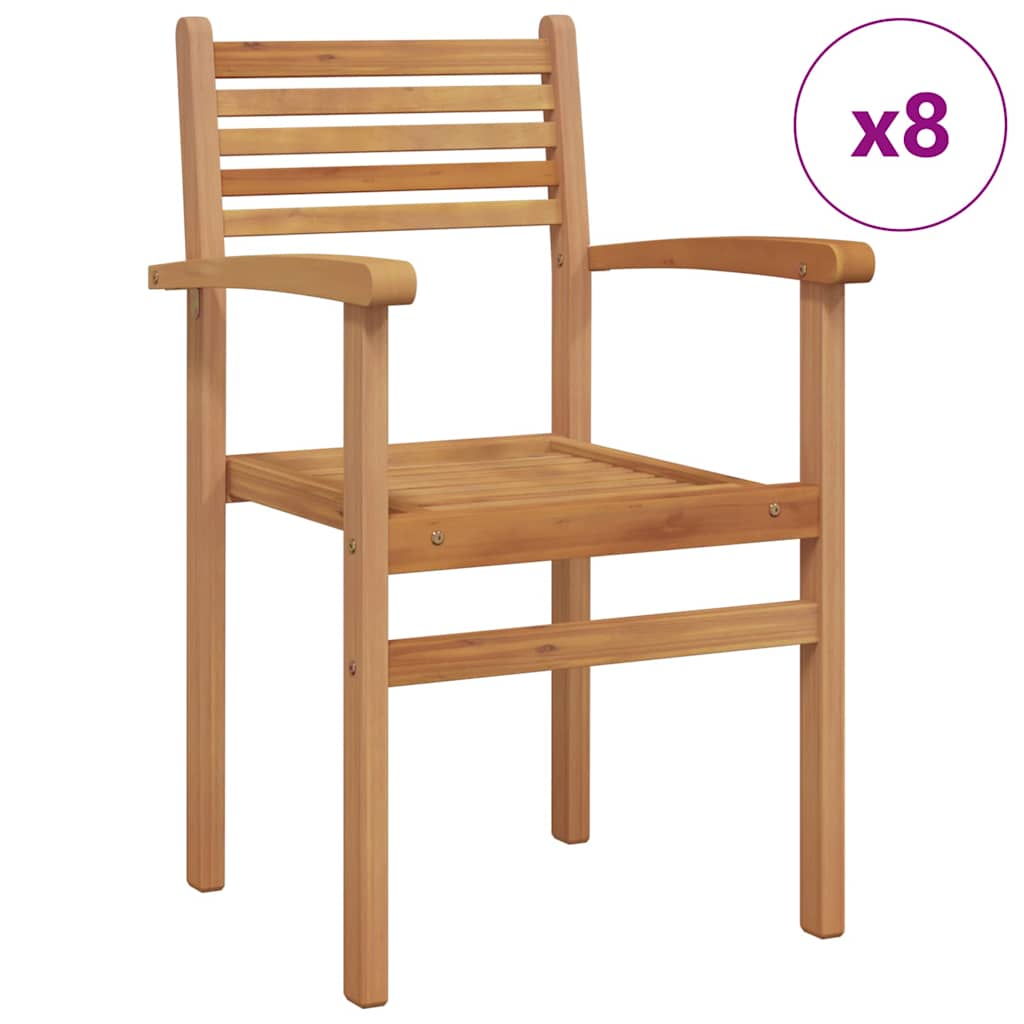 vidaXL Stuhl 8 pcs Braun 56 x 55 x 90,5 cm Massivholz Teak