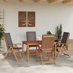 vidaXL Gartenstuhl 4 pcs Braun und Grau 57 x 71,5 x 104 cm