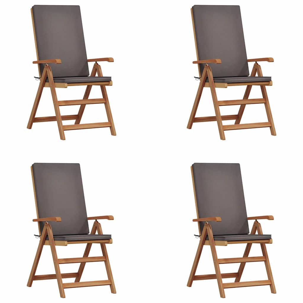 vidaXL Gartenstuhl 4 pcs Braun und Grau 57 x 71,5 x 104 cm
