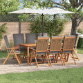 vidaXL Gartenstuhl 8 pcs Braun und Grau 57 x 71,5 x 104 cm