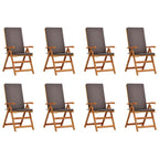 vidaXL Gartenstuhl 8 pcs Braun und Grau 57 x 71,5 x 104 cm