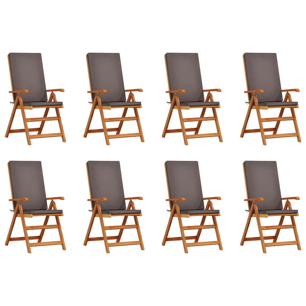 vidaXL Gartenstuhl 8 pcs Braun und Grau 57 x 71,5 x 104 cm